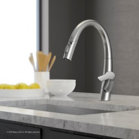 Смеситель для кухни Kraus Argo однорычажный с выдвижным изливом нержавеющая сталь KPF-2522SS