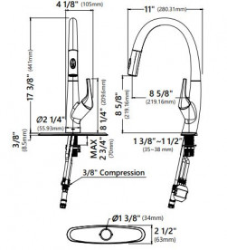 Смеситель для кухни Kraus Arqo с выдвижной лейкой латунь сатин KPF-2523SFS