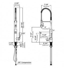 Смеситель для кухни Kraus Artec Pro с выдвижной лейкой античная бронза KPF-1603SFACB