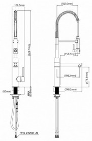 Змішувач для кухні Kraus Arteс Pro одноважільний два окремих крана золото/чорний KPF-1603BGMB
