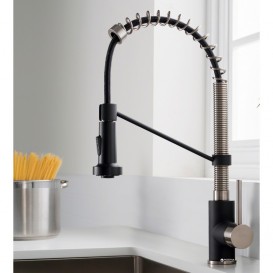 Змішувач для кухні Kraus Bolden нержавіюча сталь / чорний матовий KPF-1610SSMB