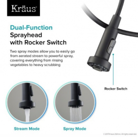 Смеситель для кухни Kraus Bolden пружинный матовый чёрный KPF-1610MB