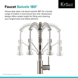 Смеситель для кухни Kraus Bolden пружинный нержавеющая сталь KPF-1610SS