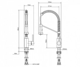 Смеситель для кухни Kraus Bolden пружинный нержавеющая сталь KPF-1610SS
