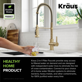 Змішувач для кухні Kraus Britt під фільтр латунь золото KFF-1691BG