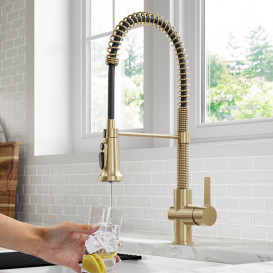 Змішувач для кухні Kraus Britt під фільтр латунь золото KFF-1691BG