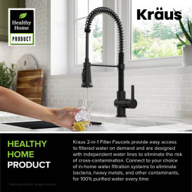 Змішувач для кухні Kraus Britt під фільтр латунь чорний KFF-1691MB