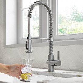 Смеситель для кухни Kraus Britt под фильтр латунь нержавеющая сталь KFF-1691SFS