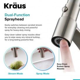 Змішувач для кухні Kraus CarboFlex змішувач нержавіюча сталь KPF-2830SS