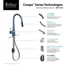 Смеситель для кухни Kraus Crespo однорычажный хром KPF-2720CH