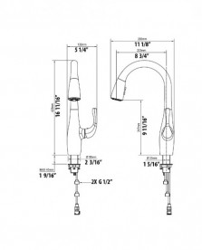 Смеситель для кухни Kraus Esina однорычажный с выдвижным изливом черный матовый KPF-1670MB