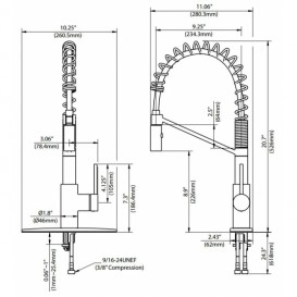 Змішувач для кухні Kraus Oletto змішувач два режими подачі води нержавіюча сталь KPF-2630SS