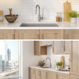 Змішувач для кухні Kraus Oletto з висувною лійкою латунь сатин KPF-2620SFS