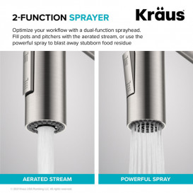 Смеситель для кухни Kraus Oletto с выдвижной лейкой латунь античная бронза KPF-2631SFACB