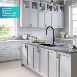 Змішувач для кухні Kraus Oletto з висувною лійкою латунь матовий чорний KPF-2821MB