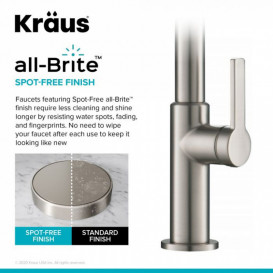 Змішувач для кухні Kraus Oletto з висувною лійкою латунь сатин KPF-2821SFS