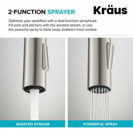 Змішувач для кухні Kraus Oletto з висувною лійкою латунь бронза KPF-2821BB