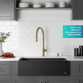 Змішувач для кухні Kraus Oletto з висувною лійкою латунь антична бронза KPF-2821SFACB