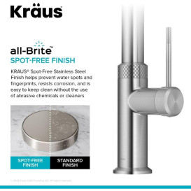 Смеситель для кухни Kraus Oletto с выдвижной лейкой сатин KPF-2654SFS