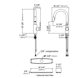 Змішувач для кухні Kraus Oletto з висувною лійкою матовий чорний KPF-2620MB