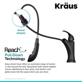 Смеситель для кухни Kraus Oren однорычажный матовый чёрный KPF-2252MB