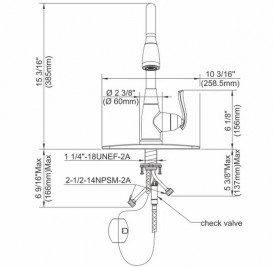 Змішувач для кухні Kraus Premier Kitchen з висувною лійкою латунь чорна бронза KPF-2230ORB