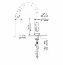 Змішувач для кухні Kraus Premier Kitchen з висувною лійкою латунь чорна бронза KPF-2230ORB