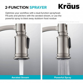 Смеситель для кухни Kraus Sellette с выдвижной лейкой латунь сатин KPF-1683SFS