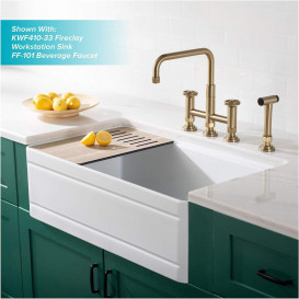 Смеситель для кухни Kraus Urbix с боковой выдвижной лейкой матовое золото KPF-3125BG