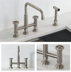 Змішувач для кухні Kraus Urbix з бічною висувною лійкою нержавіюча сталь KPF-3125SFS