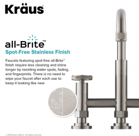 Змішувач для кухні Kraus Urbix з бічною висувною лійкою нержавіюча сталь KPF-3125SFS