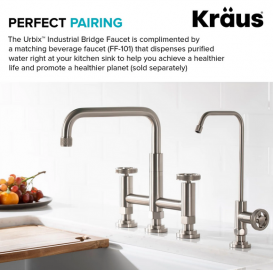 Змішувач для кухні Kraus Urbix з бічною висувною лійкою нержавіюча сталь KPF-3125SFS