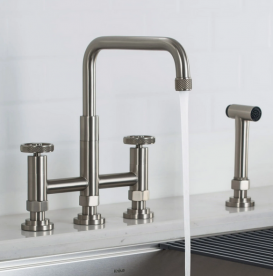 Змішувач для кухні Kraus Urbix з бічною висувною лійкою нержавіюча сталь KPF-3125SFS
