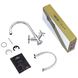 Змішувач для кухні Kroner KRM Aller-C030 двовентильний хром CV012064