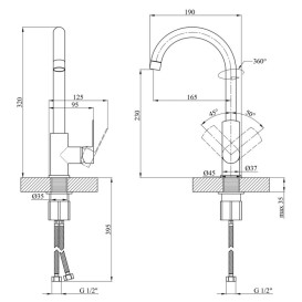 Смеситель для кухни Kroner KRM Main-C030 однорычажный хром CV020441