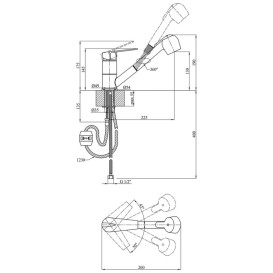 Смеситель для кухни Kroner KRM Odra-C030-T с выдвижным изливом хром CV021127