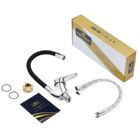 Змішувач для кухні Kroner KRM Odra-C032BLK одноважільний хром/чорний CV021167