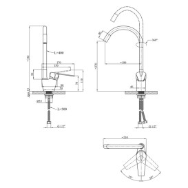 Змішувач для кухні Kroner KRM Odra-C032GRA одноважільний хром/сірий CV023772