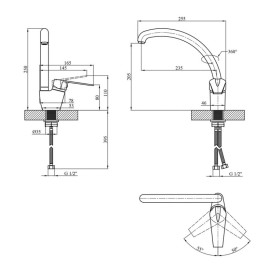 Змішувач для кухні Kroner KRM Odra-S035 одноважільний бежевий CV021242
