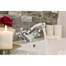 Смеситель для кухни Kroner KRM Rhein-C010 двухвентильный хром CV018074