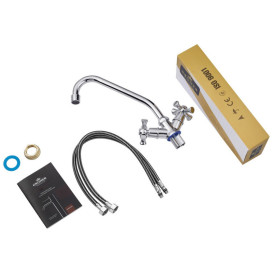 Смеситель для кухни Kroner KRM Rhein-C030 двухвентильный хром CV014915