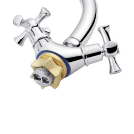 Смеситель для кухни Kroner KRM Rhein-C032 двухвентильный хром CV017352