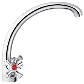 Смеситель для кухни Kroner KRM Rhein-C032 двухвентильный хром CV017352