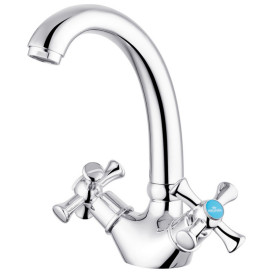 Смеситель для кухни Kroner KRM Rhein-C031 двухвентильный хром CV016434