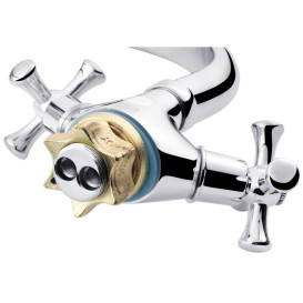 Змішувач для кухні Kroner KRM Rhein-C033 двовентильний хром CV018075