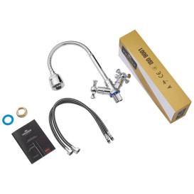 Смеситель для кухни Kroner KRM Rhein-C030-1 с гибким изливом хром CV023573