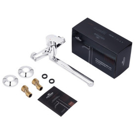 Смеситель для кухни Kroner KRP Brocken-С040 настенный однорычажный хром CV023597