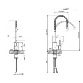 Змішувач для кухні Kroner KRP Edelstahl Klassisch-ESG035-1 із гнучким виливом нікель CV023002