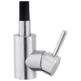 Смеситель для кухни Kroner KRP Edelstahl Klassisch-ESG035BLK с гибким изливом никель/черный CV024353
