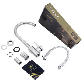 Смеситель для кухни Kroner KRP Edelstahl Klassisch-ESG035 однорычажный никель CV023000